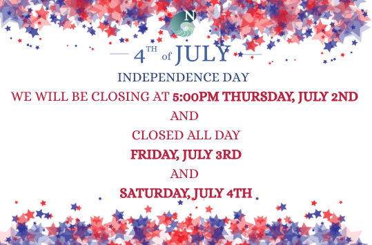 The library will be closing at 5pm on July 2 and will be closed on July 3 and 4 for Independence Day holiday