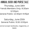 Annual Book and Bag Sale June 18 and 20