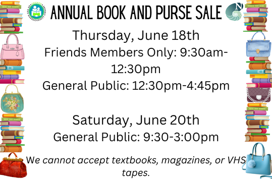 Annual Book and Bag Sale June 18 and 20