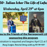 Wed April 29 at 6pm The Life of Lafayette with Juilan Icher