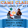 Friday April 17 at 1pm Scams Class with Det. Wass with Narr. PD